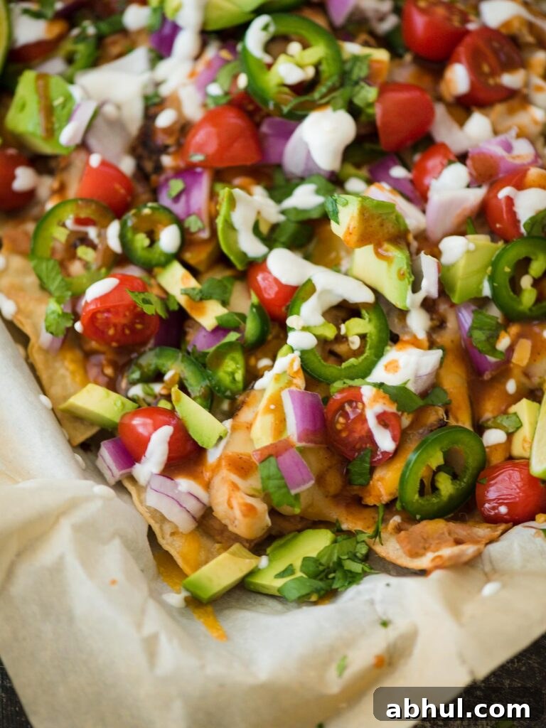 simple sheet pan chicken nachos