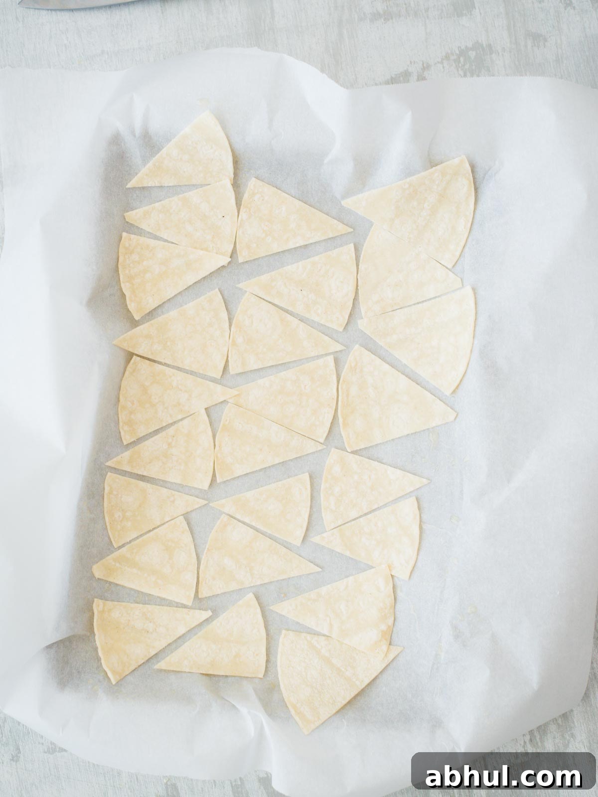 tortillas on baking sheet