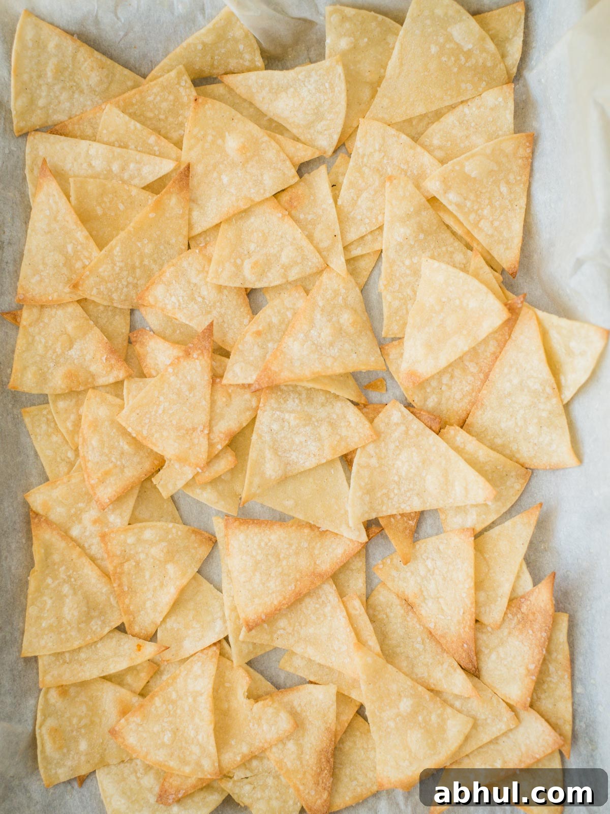 chips on baking sheet
