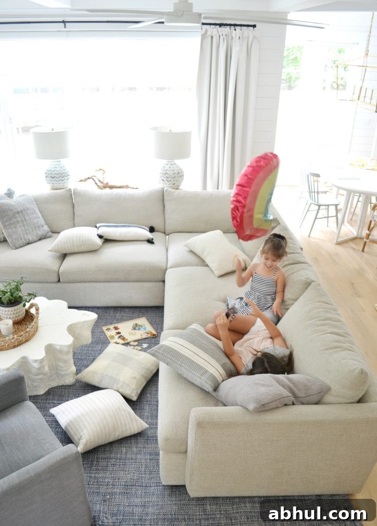kids on a couch in a living room