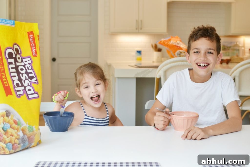 2 children eating malt o meal