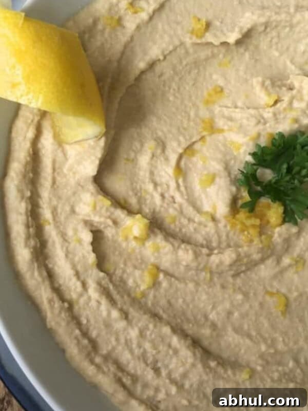 Lemon Hummus in bowl