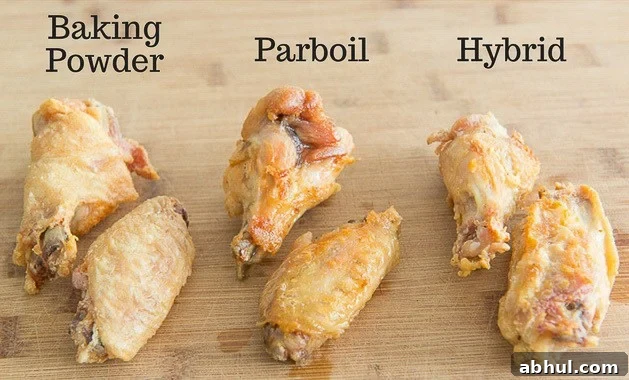 Side by Side View of Wingettes and Drumettes with Various Cooking Methods on Cutting Board