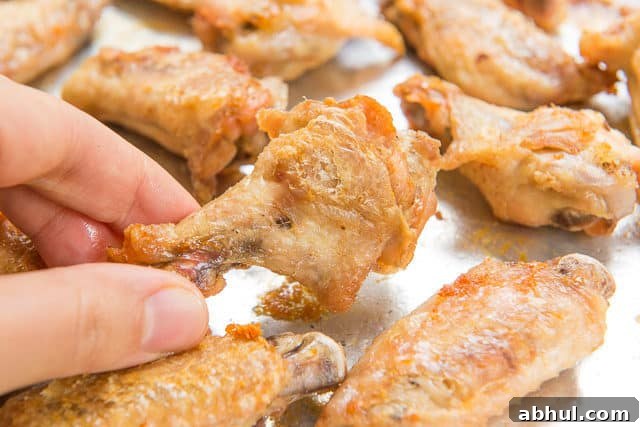 Baked Chicken Wings Recipe - On Sheet Pan with Crispy Skin Shown