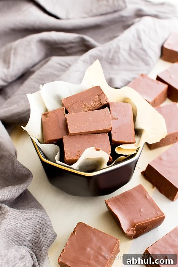 2 Ingredient Vegan Chocolate Peanut Butter Freezer Fudge (V, GF, DF): a super easy recipe for thick, decadent chocolate peanut butter fudge. #Vegan #GlutenFree #DairyFree | BeamingBaker.com