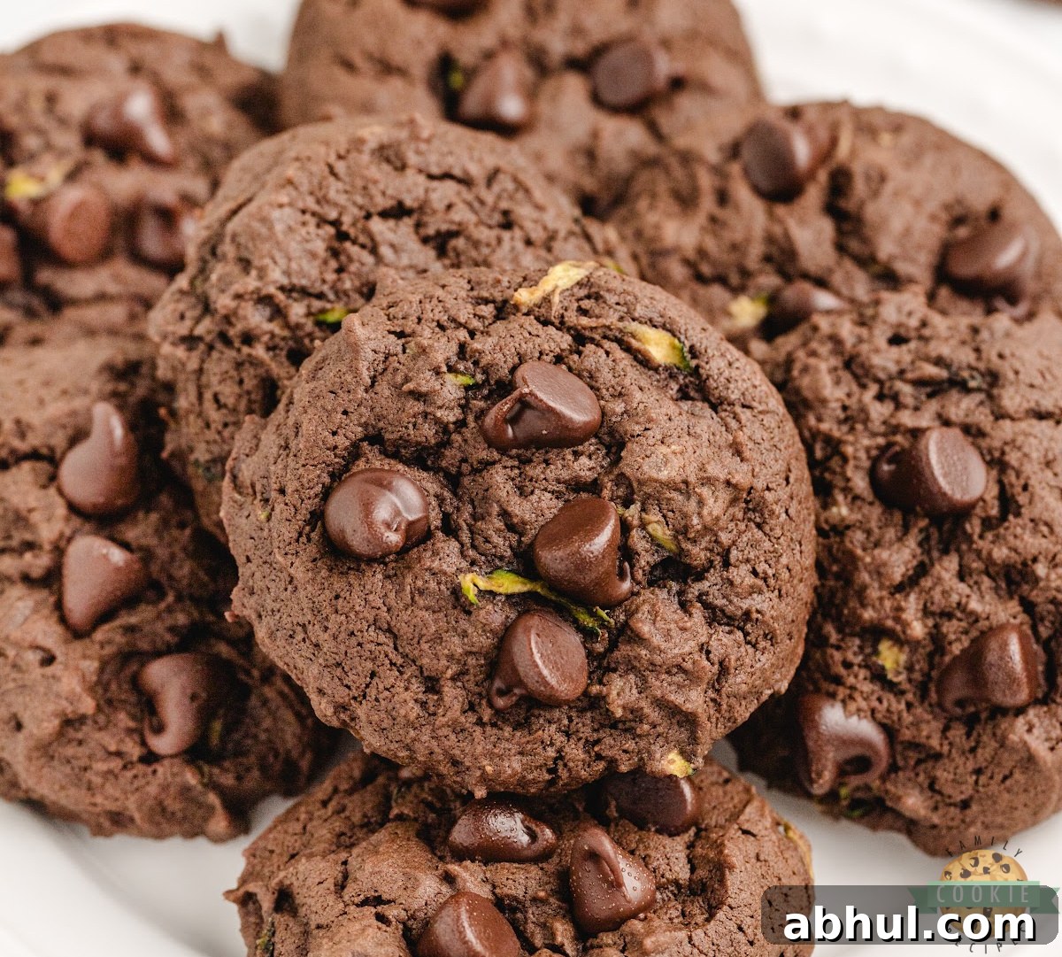Rich, fudgy Chocolate Zucchini Cookies packed with cocoa, melted chocolate, and shredded zucchini for a soft, secretly veggie-filled treat.