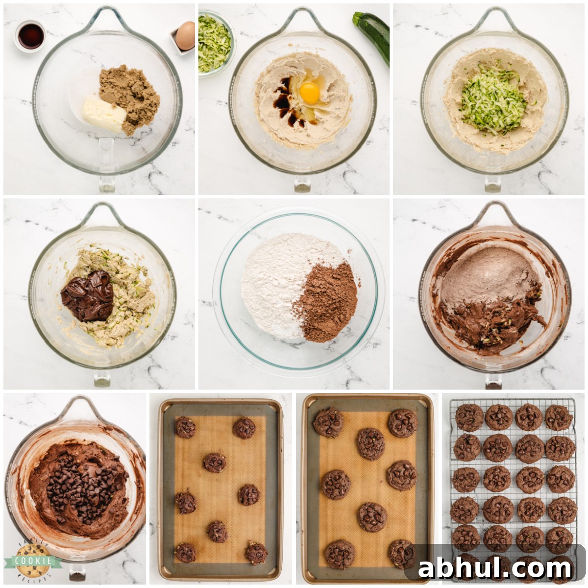 Step by step instructions on how to make Chocolate Zucchini Cookies.