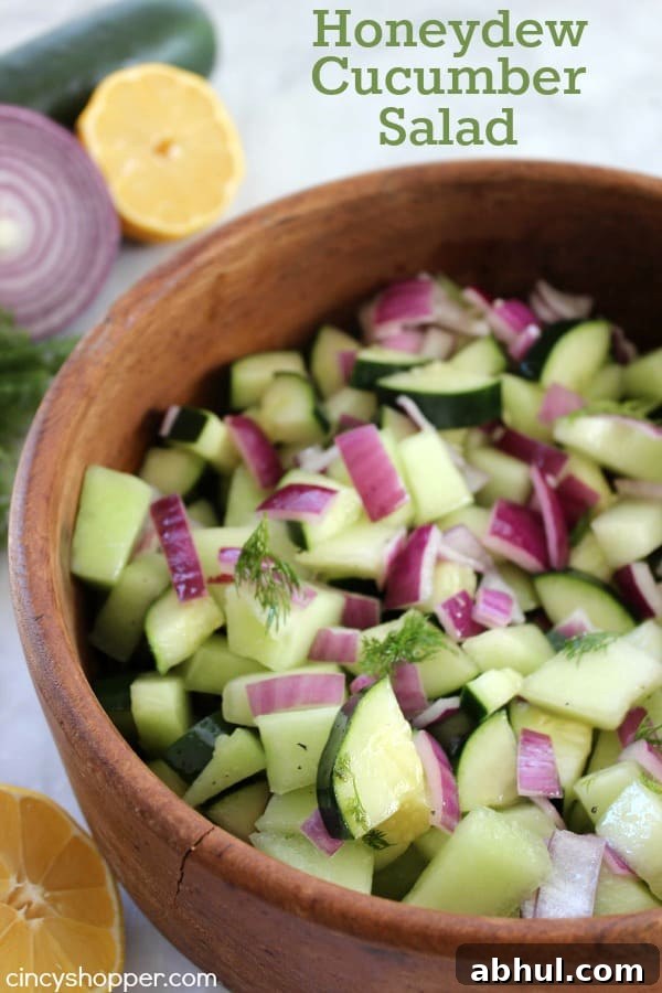 Patriotic Red, White & Blue Summer Fruit Salad Recipe 14 Honeydew and Cucumber Salad