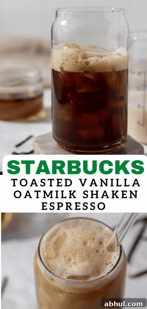 Iced Toasted Vanilla Oatmilk Shaken Espresso Starbucks copycat