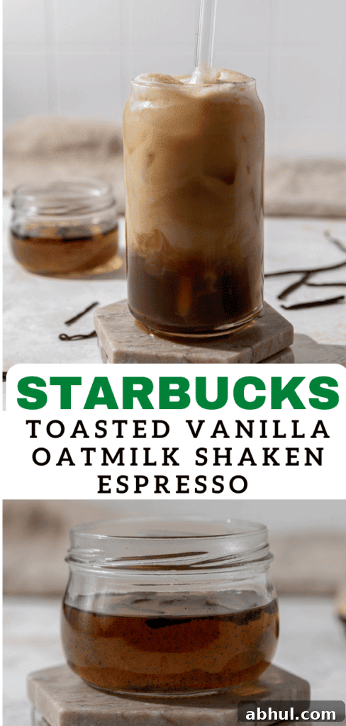 Iced Toasted Vanilla Oatmilk Shaken Espresso Starbucks copycat