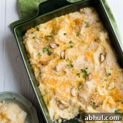 Cheesy Garlic Mashed Potato Casserole Bake Recipe | @bestrecipebox