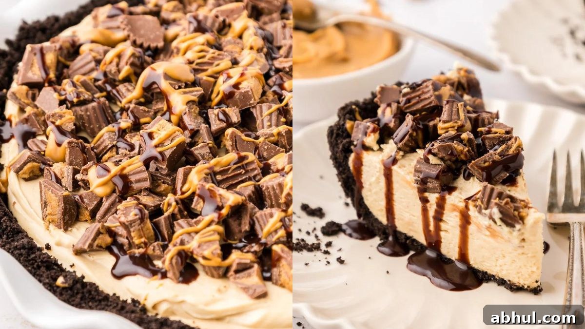 No-Bake Desserts That Satisfy Your Sweet Tooth Quickly 2 No-bake peanut butter pie topped with chocolate and peanut butter cups