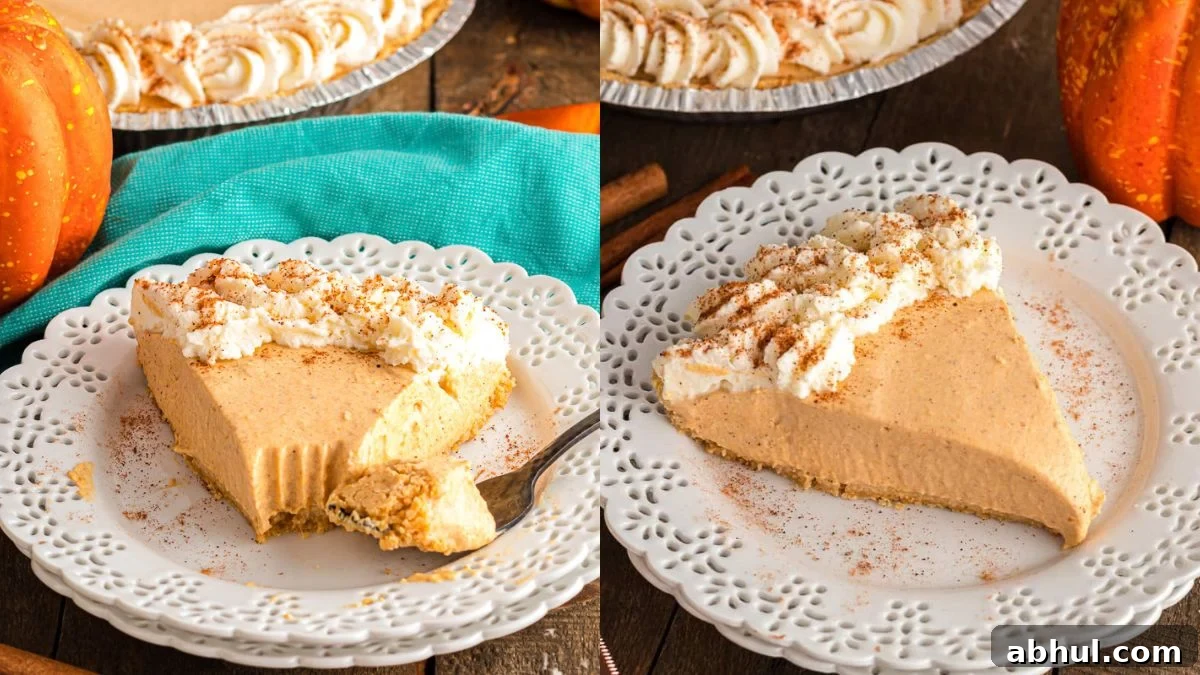 No-Bake Desserts That Satisfy Your Sweet Tooth Quickly 11 Pumpkin mousse pie on a plate