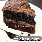 Chocolate Cake with Mousse Filling and Covered with Ganache