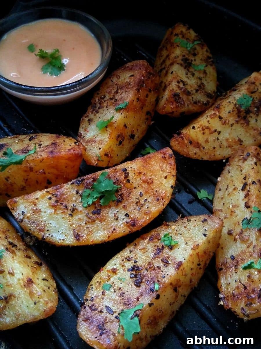 Grilled Potato Wedges with indian spices