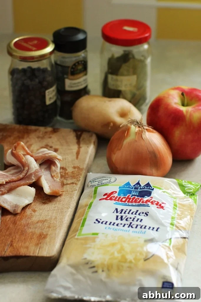 Ingredients for German Style Sauerkraut