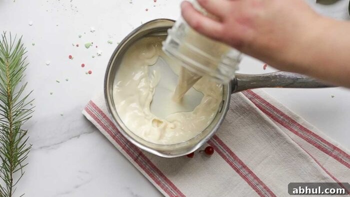 eggnog poured into a saucepan.