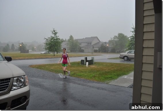 running in the rain