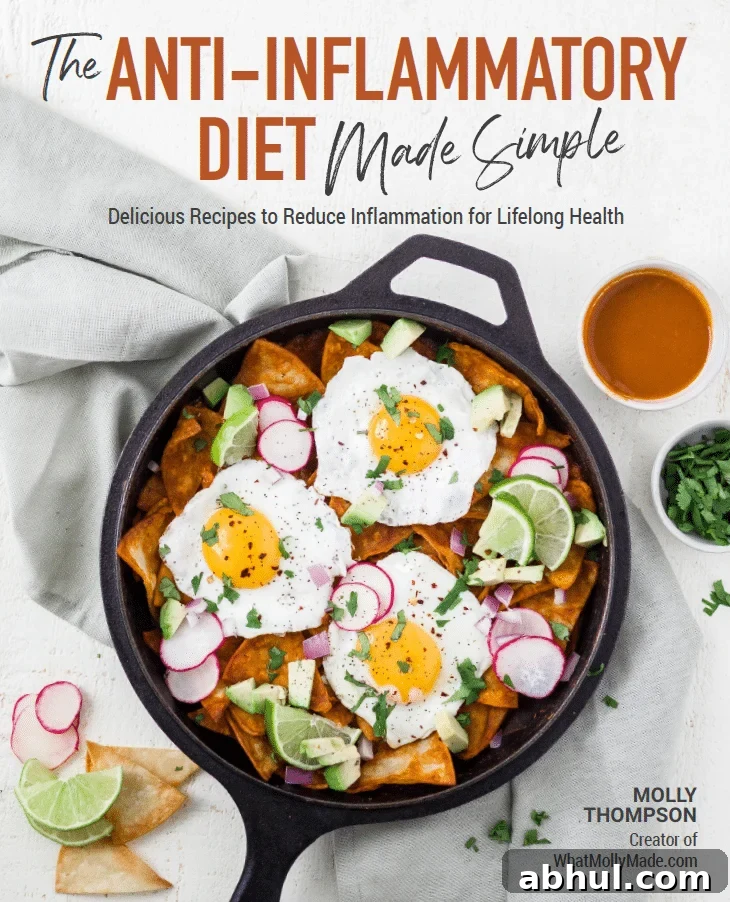 the cover of the anti inflammatory diet made simple cookbook