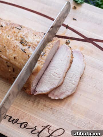 Sliced smoked pork loin