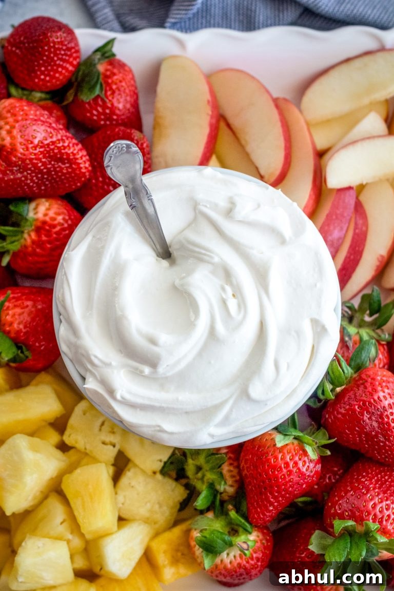 Cream cheese coconut fruit dip