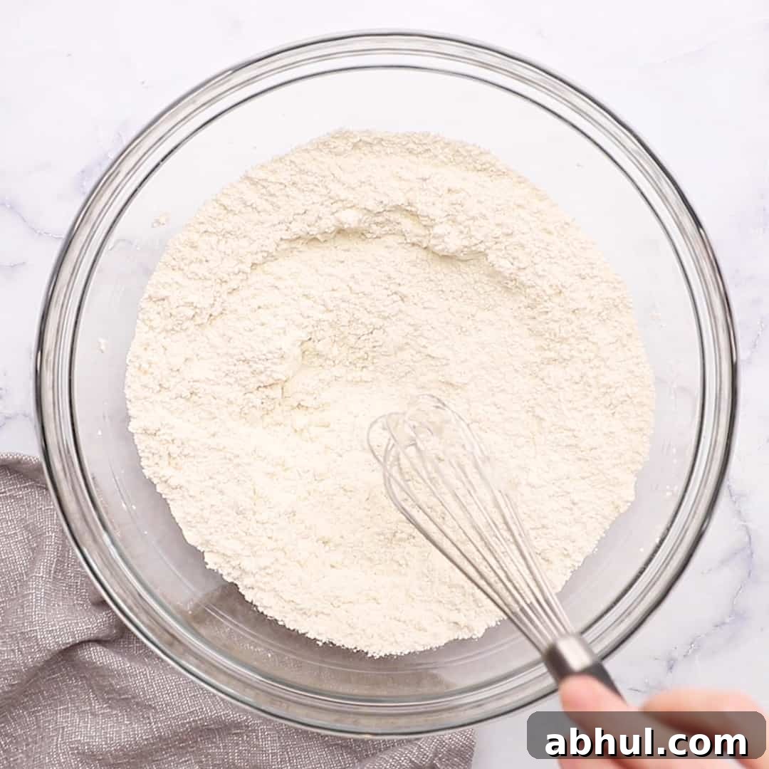 whisking flour and salt