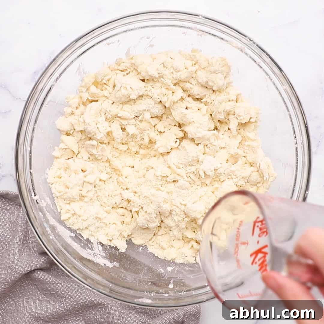 adding water to the bowl