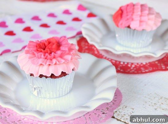 Ombre Ruffle Cupcakes | by Lauren Kapeluck for TheCakeBlog.com