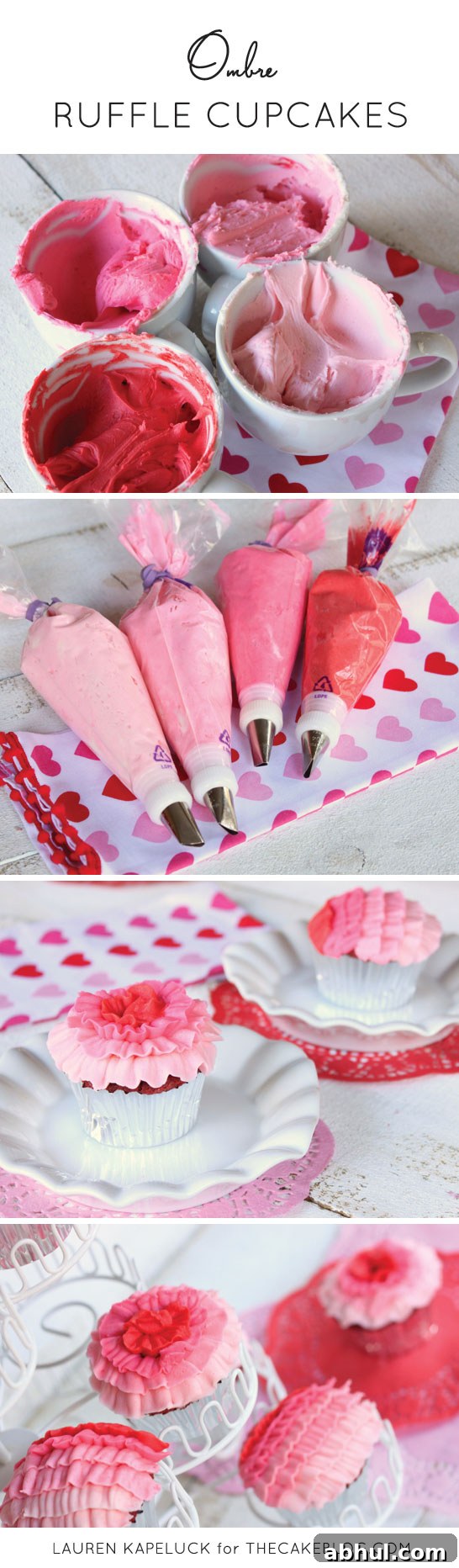 Ombre Ruffle Cupcakes | by Lauren Kapeluck for TheCakeBlog.com