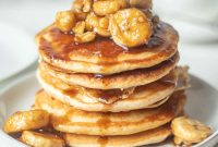 Decadent Bananas Foster Pancakes with Rum Caramel