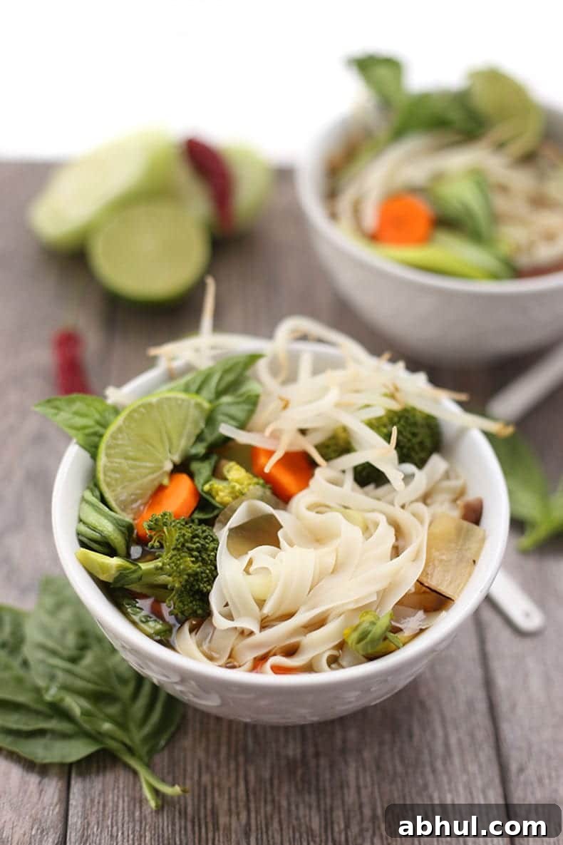 vegetarian pho in a bowl