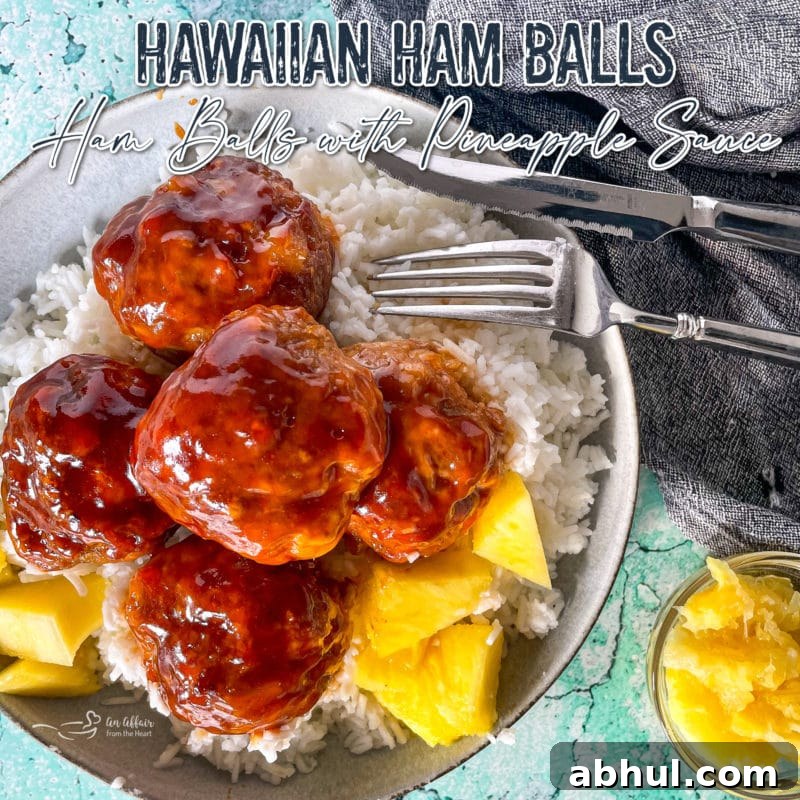 Hawaiian ham balls graphic