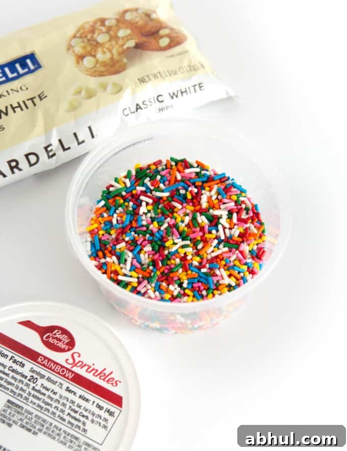 tub of rainbow sprinkles