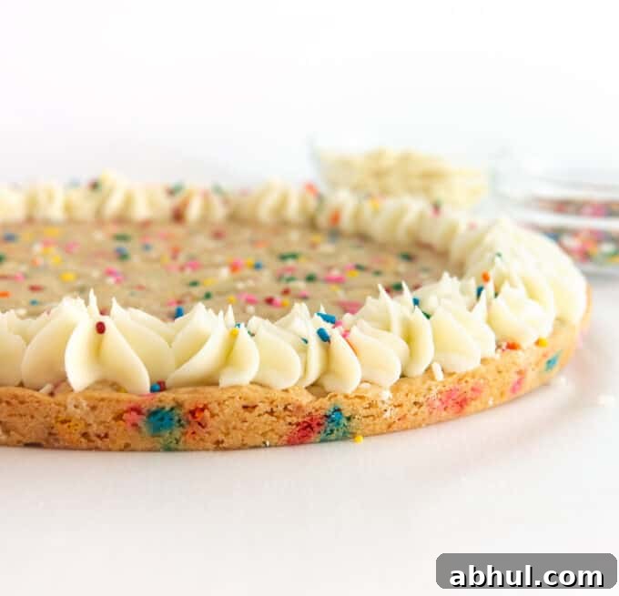 Cookie cake slice close up