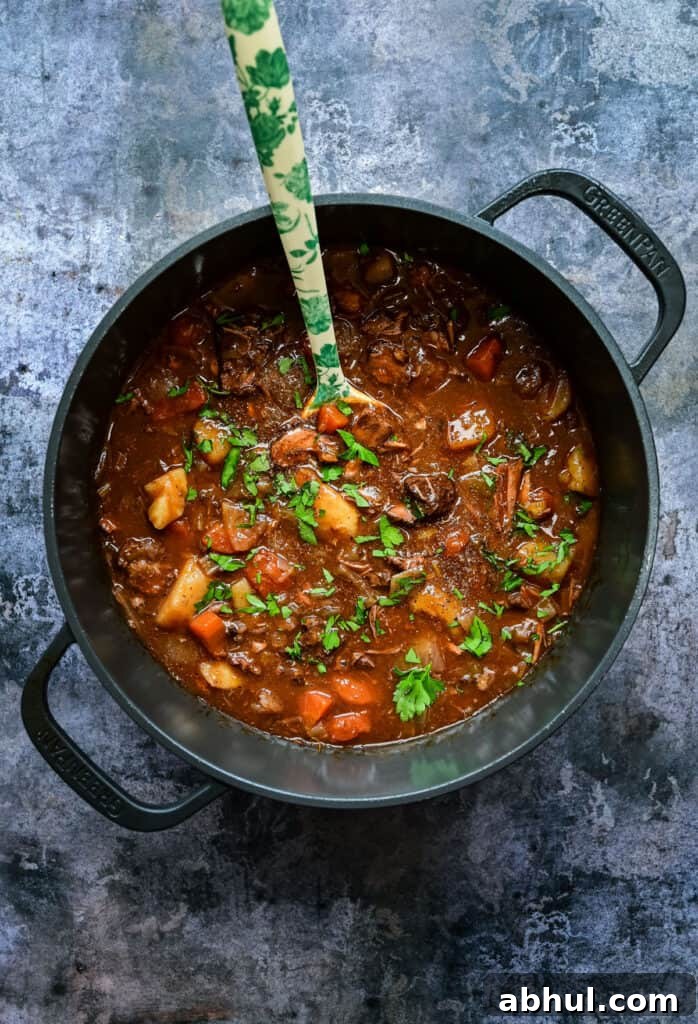 Slow cooker beef stew serving
