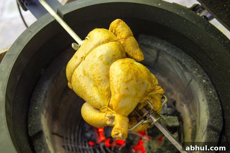 Rotisserie Peruvian Chicken on the Big Green Egg