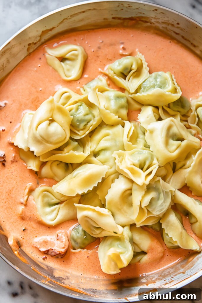 tortellini in a pink sauce