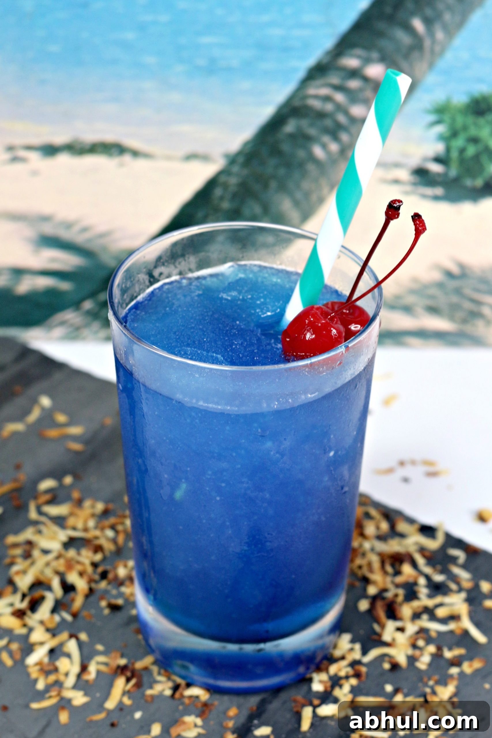 Blue tropical cocktail