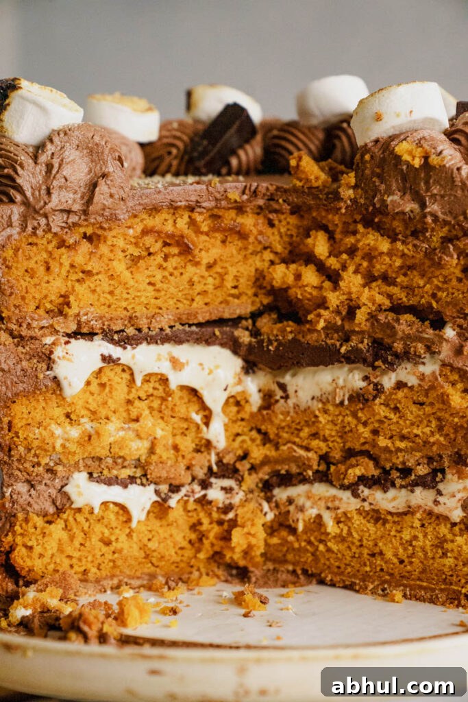 Pumpkin S'more Cake