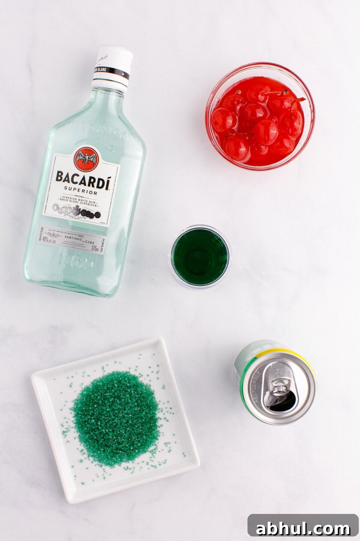ingredients for Grinch Cocktail