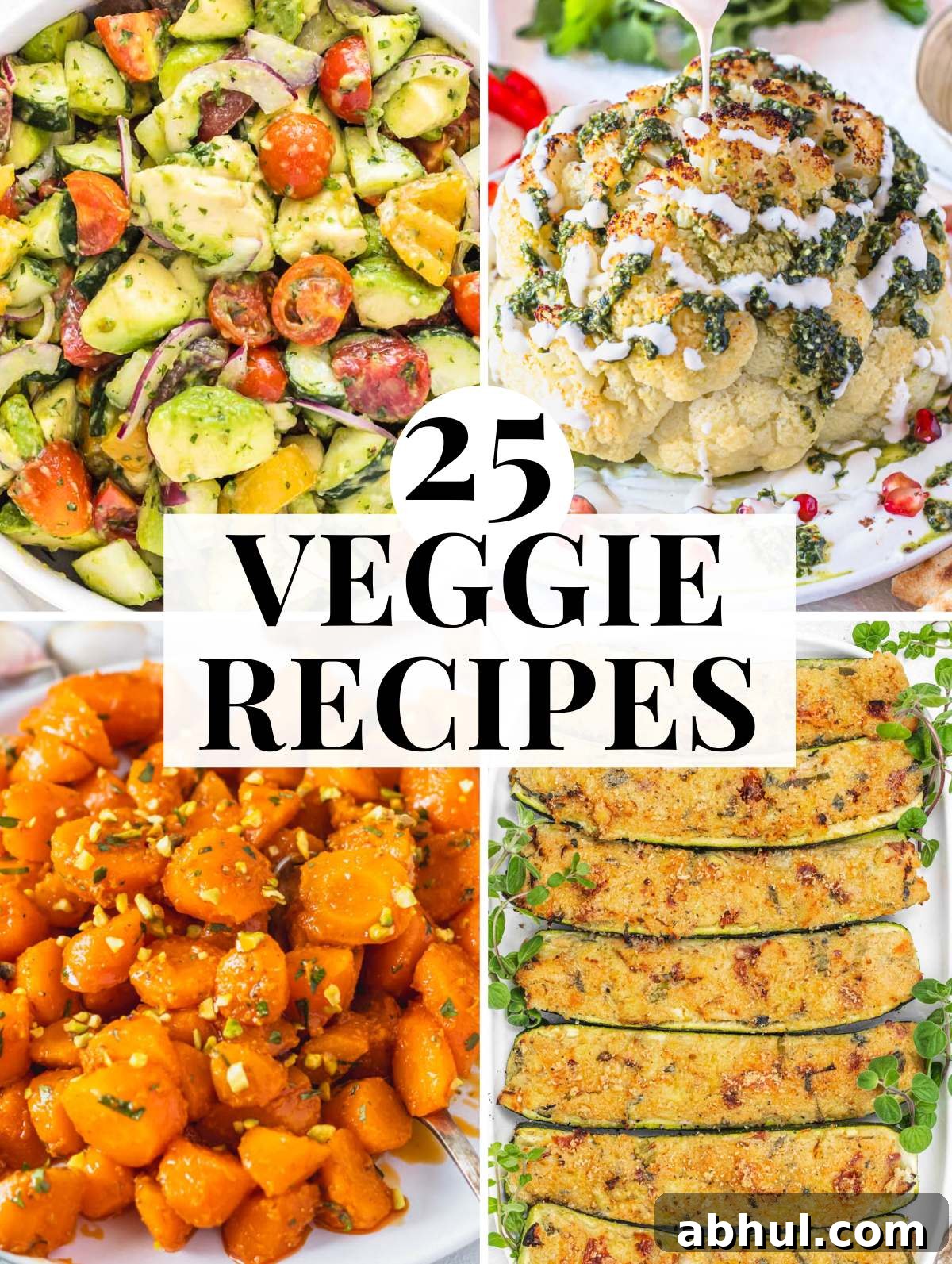 Easy vegetable recipes with roasted veggies, salads, and serving suggestions