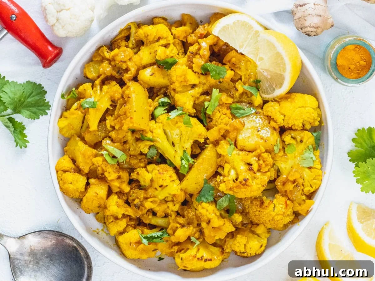 Aloo gobi with cilantro and lemon