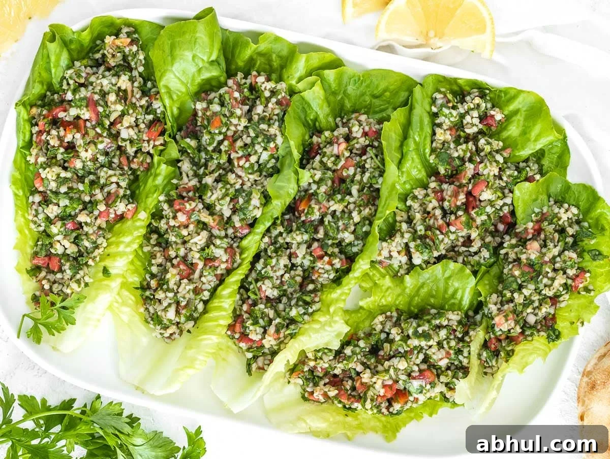 lettuce stuffed with tabbouleh