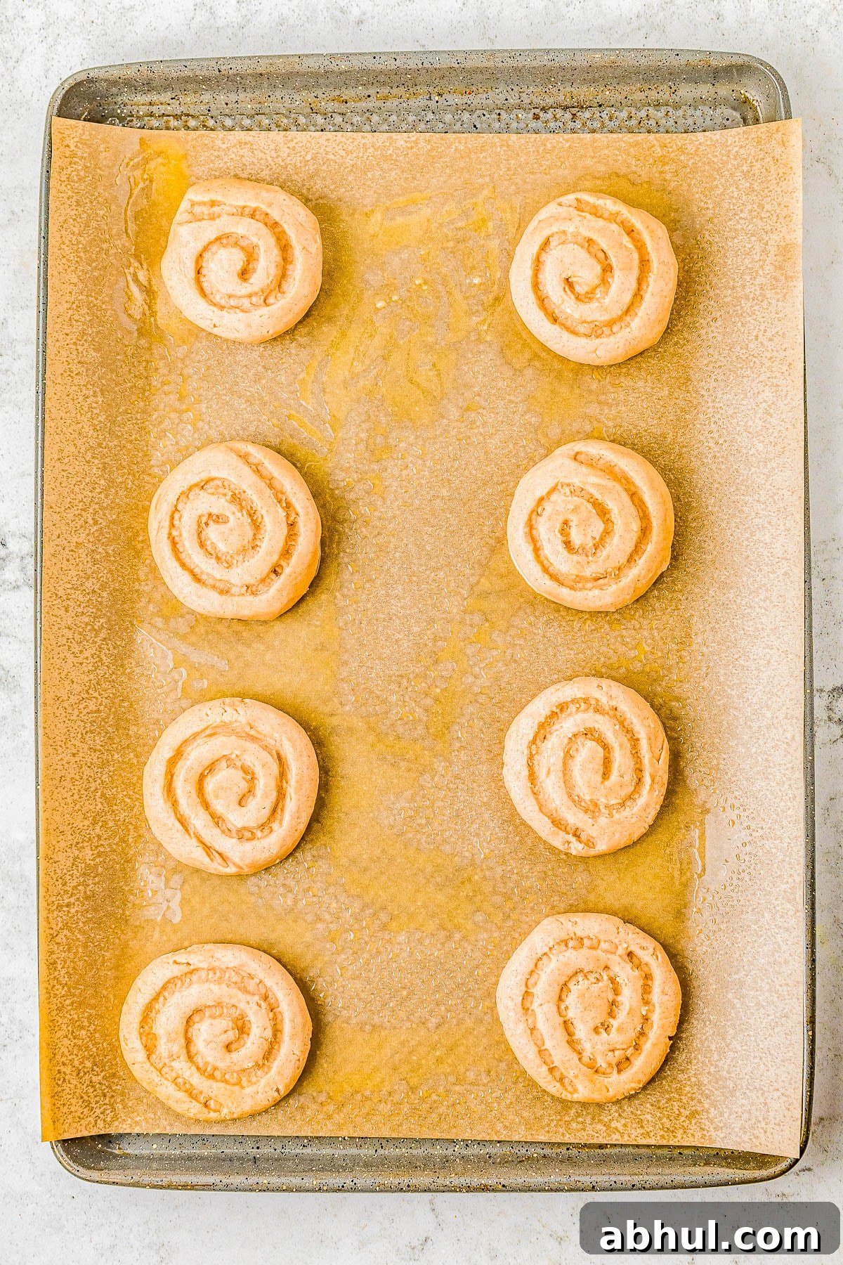 Chilled cookie dough on tray