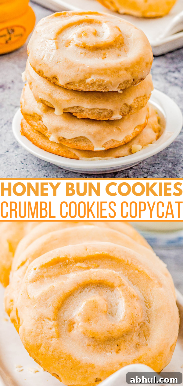 Nutrition information card for honey bun cookies